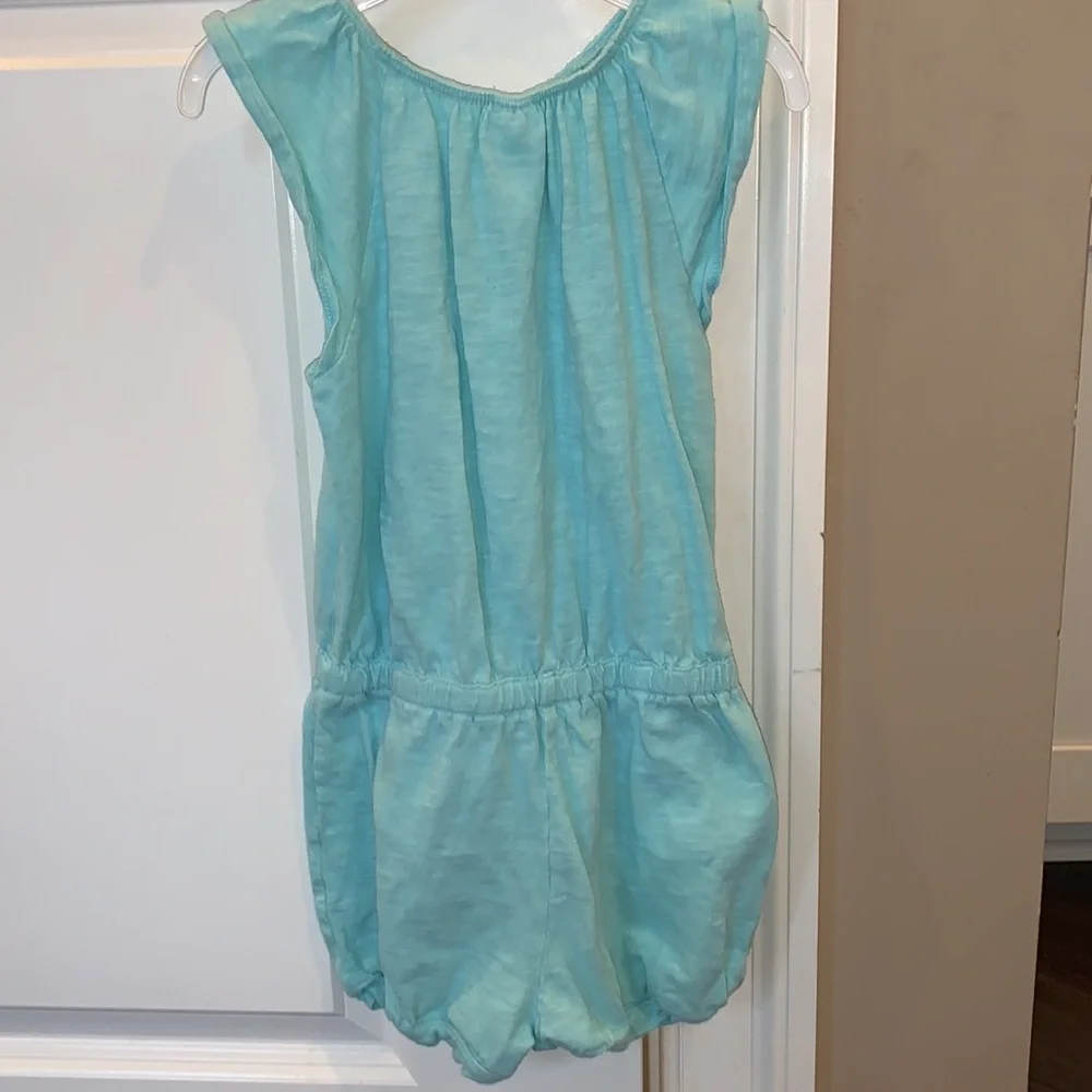 Gymboree aqua & silver romper 5T EUC